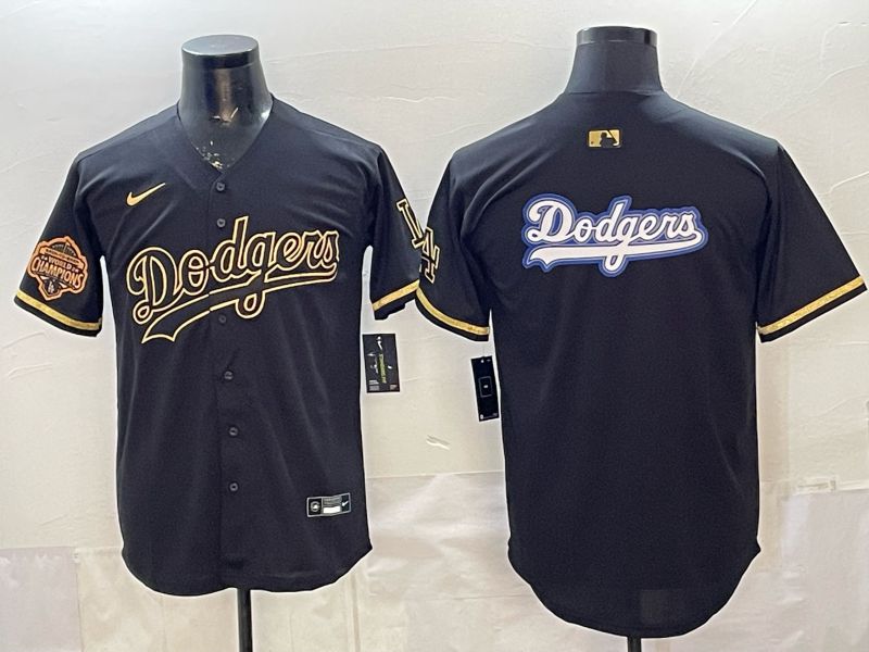 2026 Men Nike Los Angeles Dodgers Blank black gold Game MLB Jersey 0018